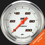 Velocity White 2 5/8" Oil Pressure Gauge VS381WAPF