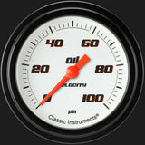 Velocity White 2 5/8" Oil Pressure Gauge VS381WBLF