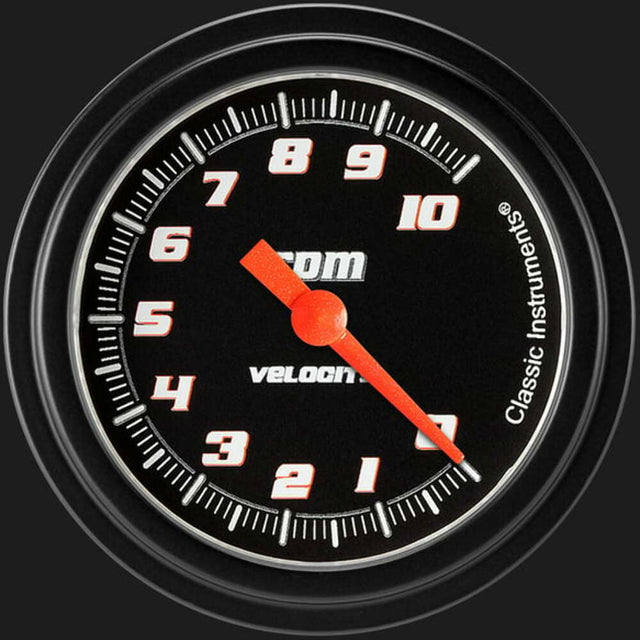 Classic Instruments Velocity Black 2 5/8" Tachometer VS383BBLF
