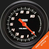 Classic Instruments Velocity Black 2 5/8" Tachometer VS383BBPF