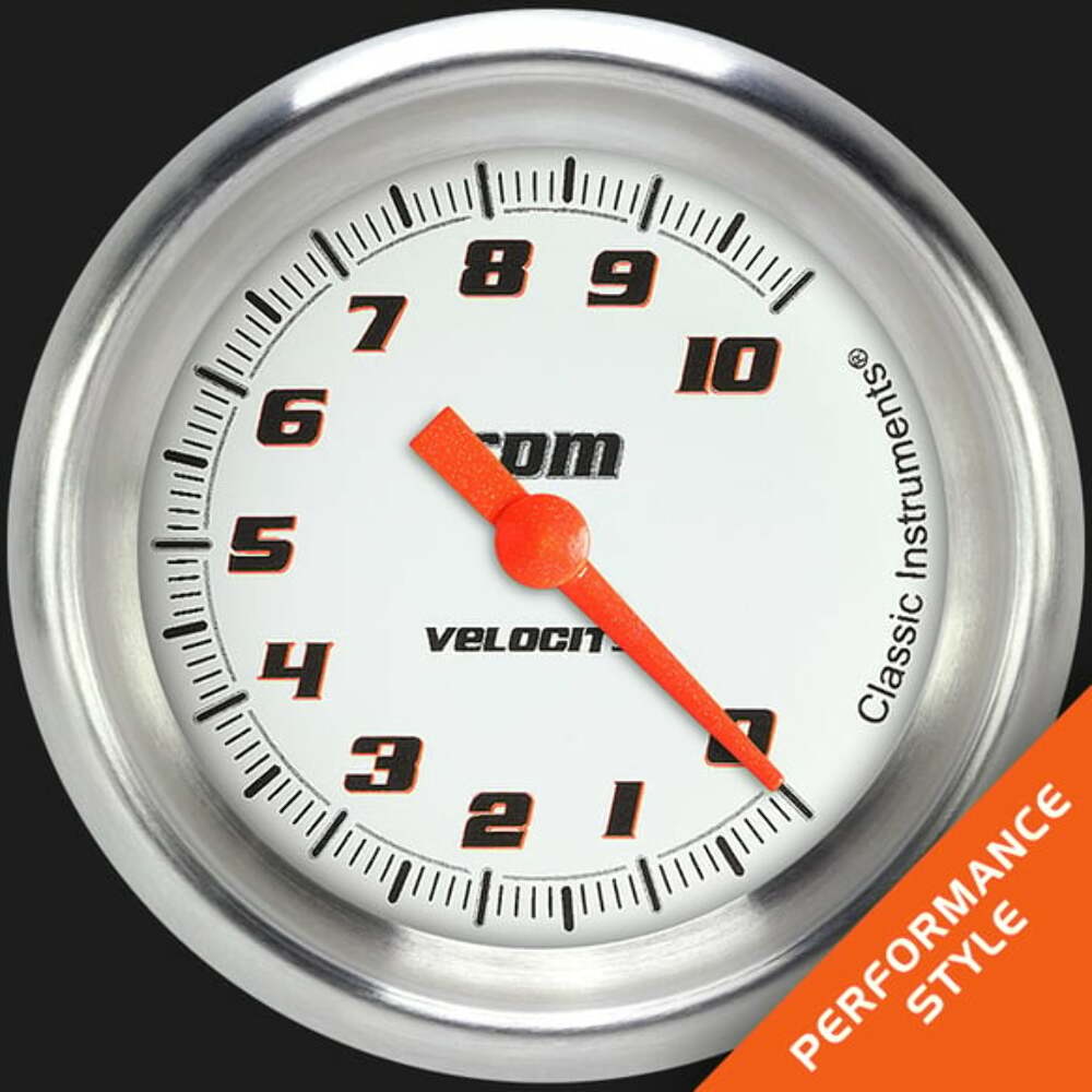 Velocity White 2 5/8" Tachometer VS383WAPF
