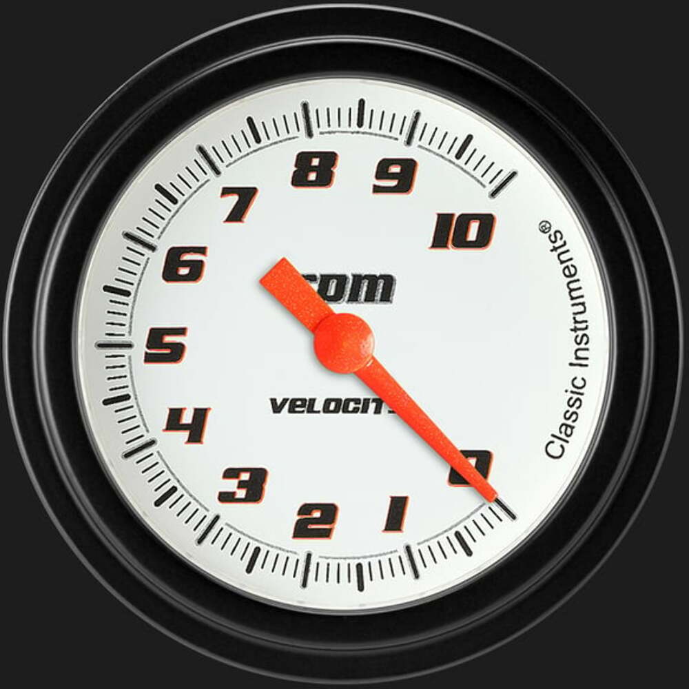 Velocity White 2 5/8" Tachometer VS383WBLF