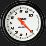 Velocity White 2 5/8" Tachometer VS383WBLF