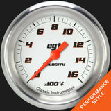 Velocity White 2 5/8" Exhaust Gas Temp. Gauge VS398WAPF