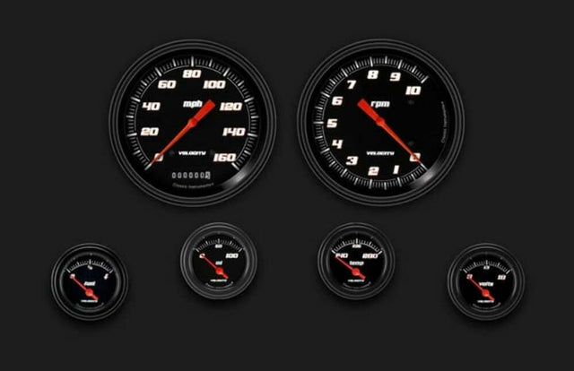 Velocity Black Six Gauge Set 51 VS51BBLF
