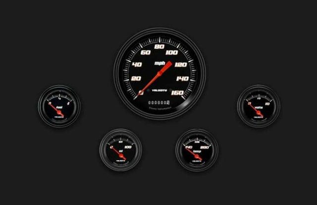 t Velocity Black Five Gauge Set 54 VS54BBLF Classic Instruments