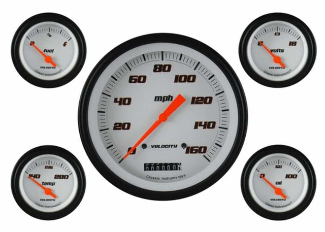 Classic Instruments analog dash gauge set black