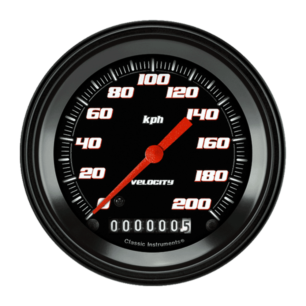t Velocity Black 3 3/8" Speedometer VS59BBLF Classic Instruments