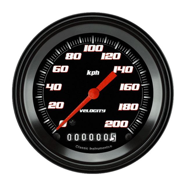 t Velocity Black 3 3/8" Speedometer VS59BBLF Classic Instruments
