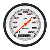 Velocity White 3 3/8" Speedometer VS59WBLF