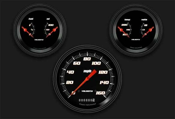 Velocity Black Series Three Gauge Set VS64BBLF