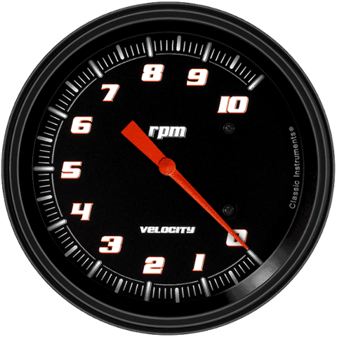 Velocity Black 4 5/8" Tachometer VS71BBLF