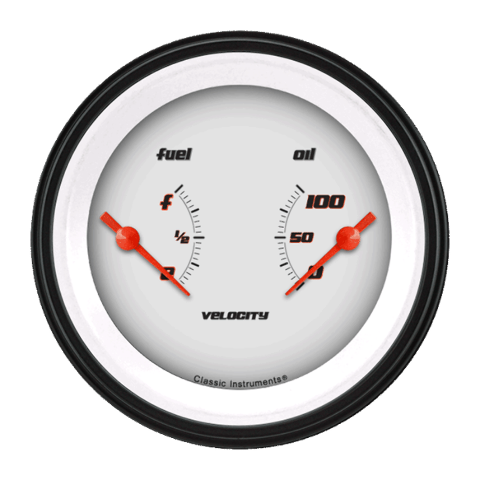 Velocity White 3 3/8" Dual VS72WBLF