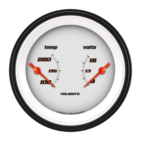 Velocity White 3 3/8" Dual VS74WBLF
