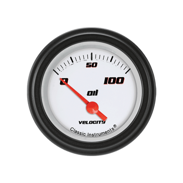 Velocity White 2 1/8" Oil Pressure VS81WBLF
