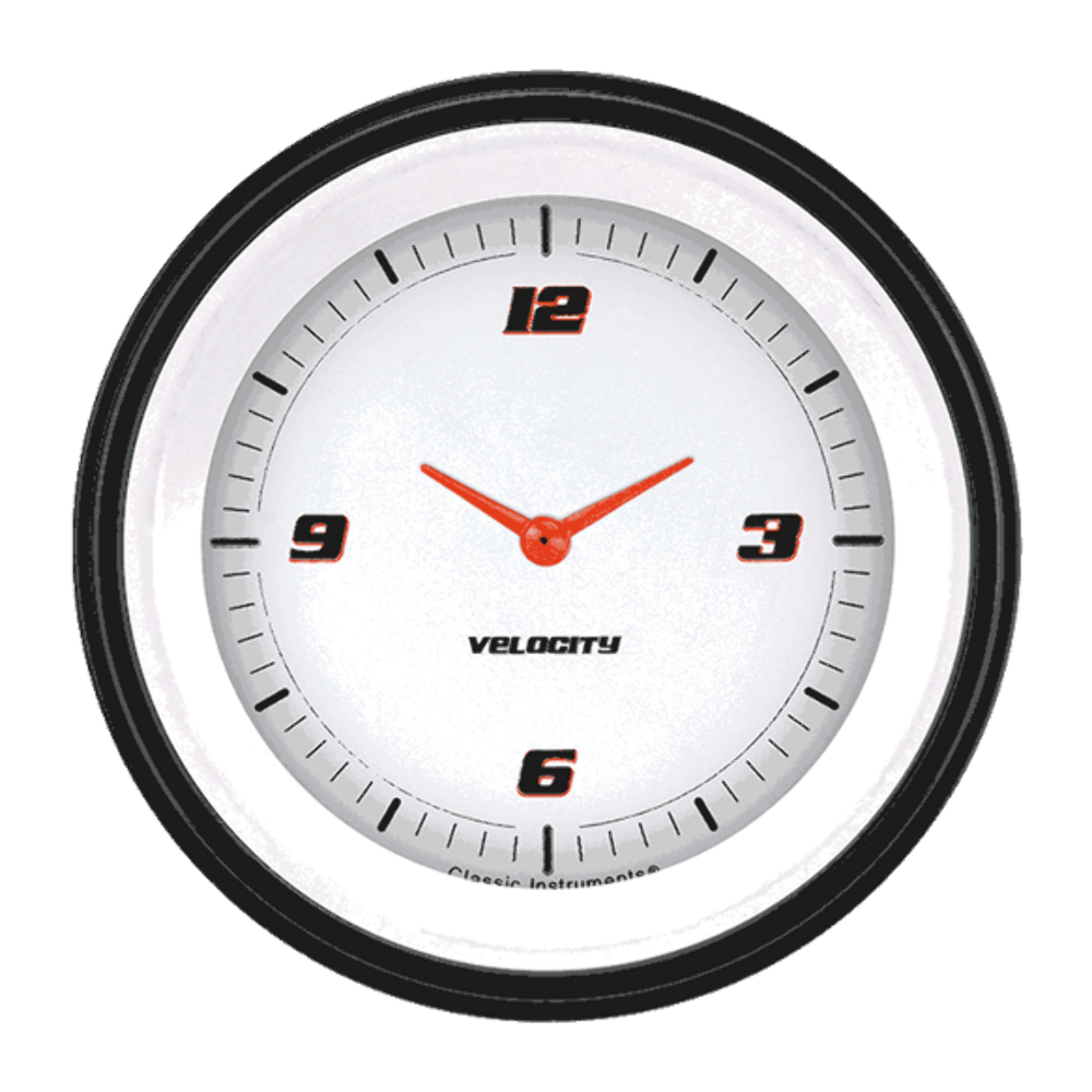 Velocity White 3 3/8" Clock VS93WBLF