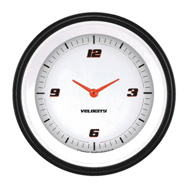 Velocity White 3 3/8" Clock VS93WBLF