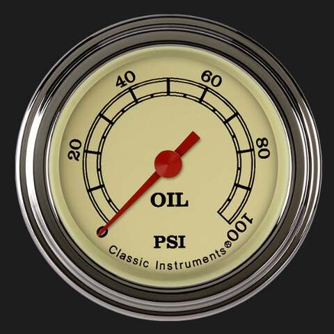 Vintage 2 1/8" Oil Pressure Gauge VT181SLF