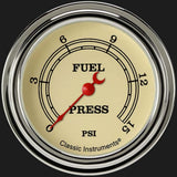 Vintage 2 5/8" Fuel Pressure Gauge, 15 psi VT345SLF
