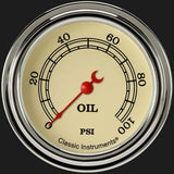 Vintage 2 5/8" Oil Pressure Gauge VT381SLF