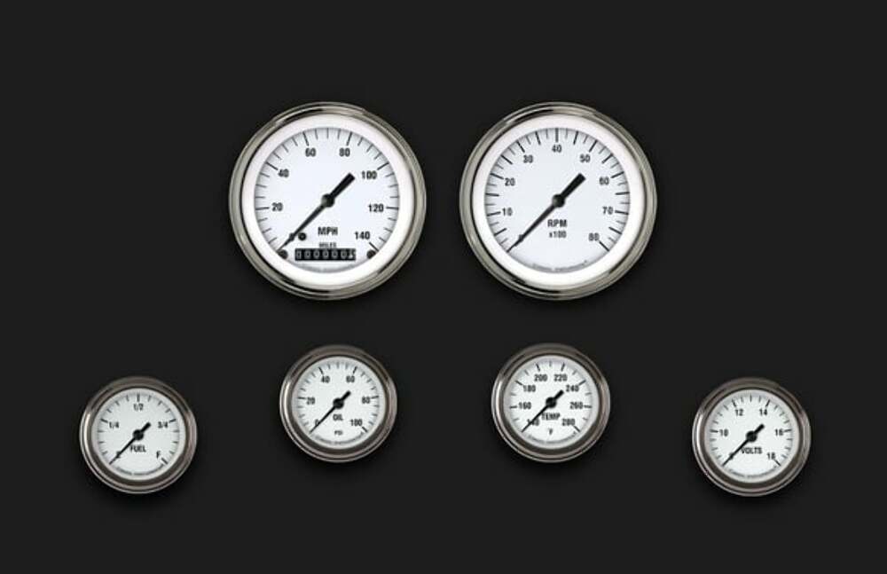 t White Hot Six Gauge Set 101 WH101SLF Classic Instruments