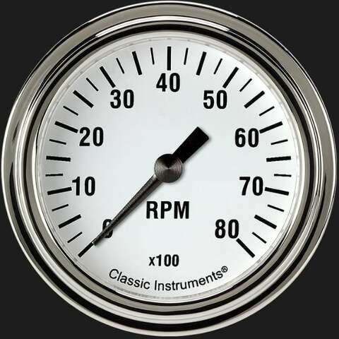 Classic Instruments White Hot 2 5/8" Tachometer WH383SLF
