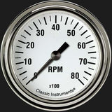 Classic Instruments White Hot 2 5/8" Tachometer WH383SLF