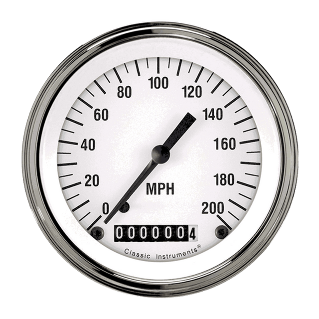 White Hot 3 3/8" Speedometer WH57SLF