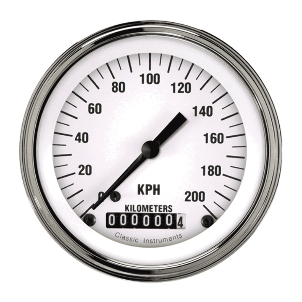 White Hot 3 3/8" Speedometer WH59SLF