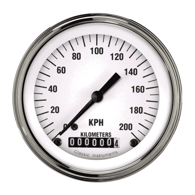 White Hot 3 3/8" Speedometer WH59SLF