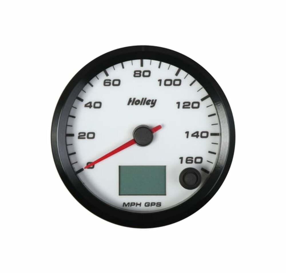 t White Face, 3-3/8" 160 MPH GPS Speedometer (with Odometer) 26-612W Holley
