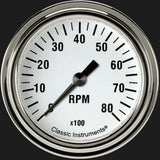 Classic Instruments White Hot 2 5/8" Tachometer WH383SLF