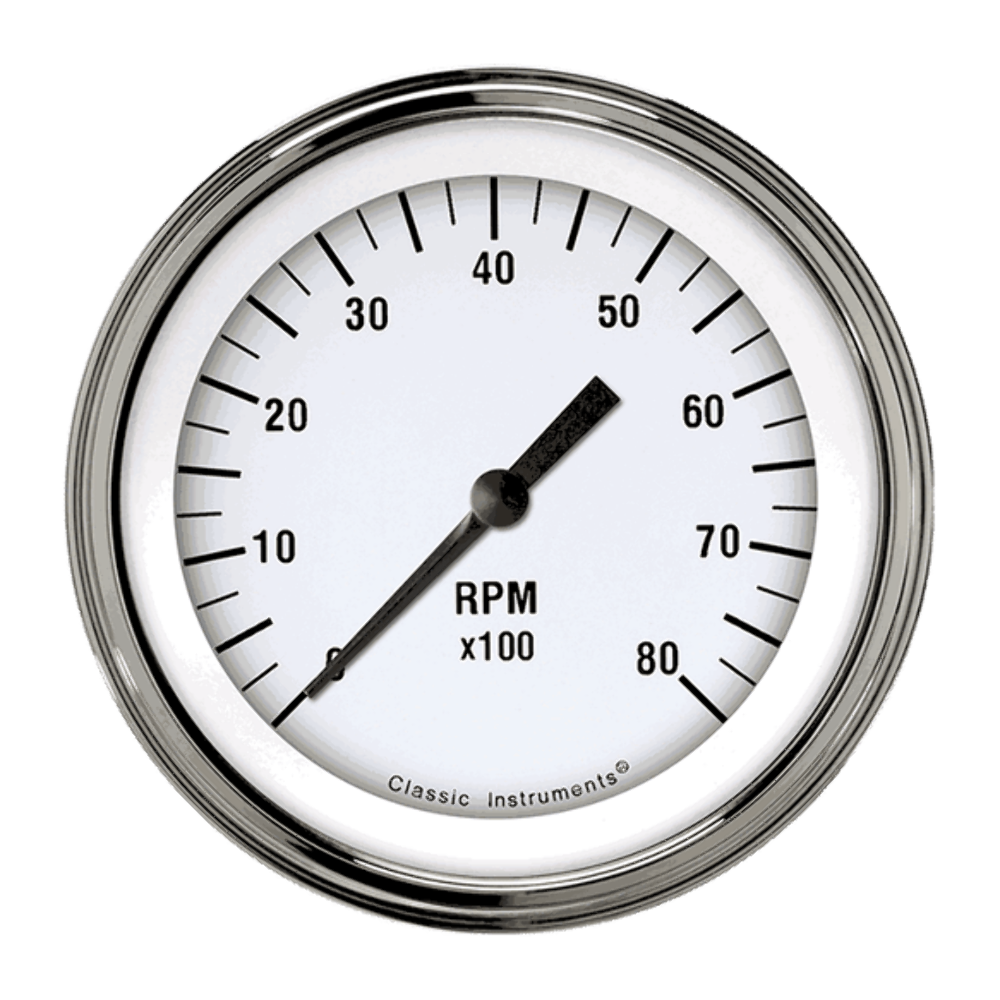 t White Hot 3 3/8" Tachometer WH80SLF Classic Instruments