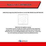 1998-2001 Dodge Ram 1500 Front Brake Line Kit 4WD RWABS Steel WKT9803OM
