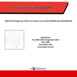 Front Brake Line Kit for 1998-2001 Dodge Ram 1500 4WD steel