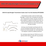Transmission Cooler Lines for 2003-2004 Jeep Wrangler stainless steel