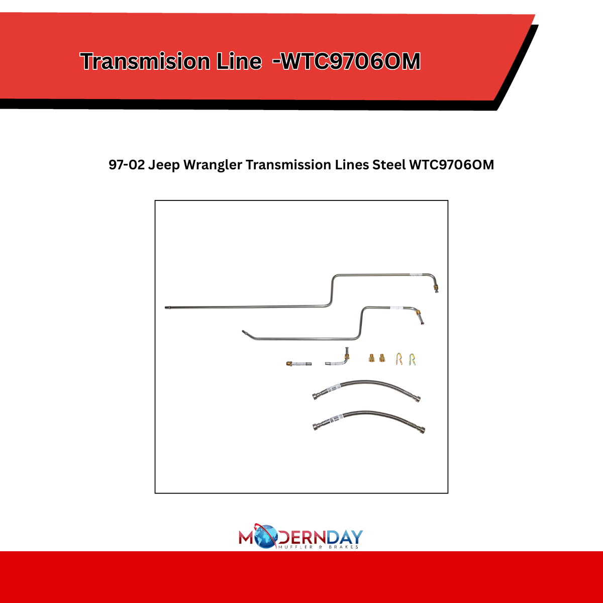 Transmission Lines for 97-02 Jeep Wrangler steel