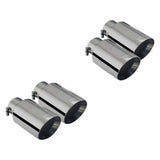 XFORCE ES-FM18-BLACKTIP SS Twin Round Angle Cut Clamp-On Black Exhaust Tips