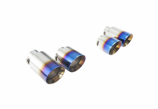 XForce exhaust tip stainless steel quad clamp-on angle cut blue tip ES-VW09-BLUETIPS-XFO