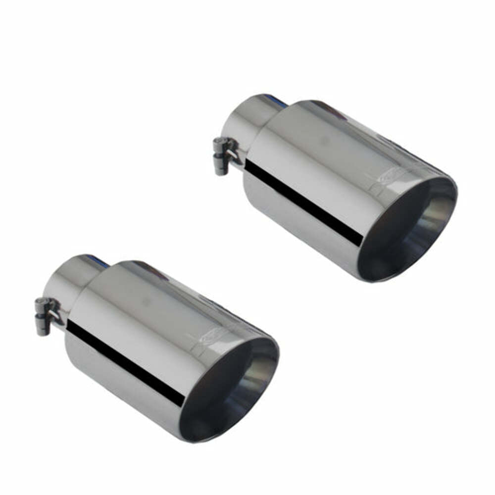 XFORCE ES-VWGTI-BLACKTIP - SSRound Angle Cut Clamp-On Dual Black Exhaust Tips