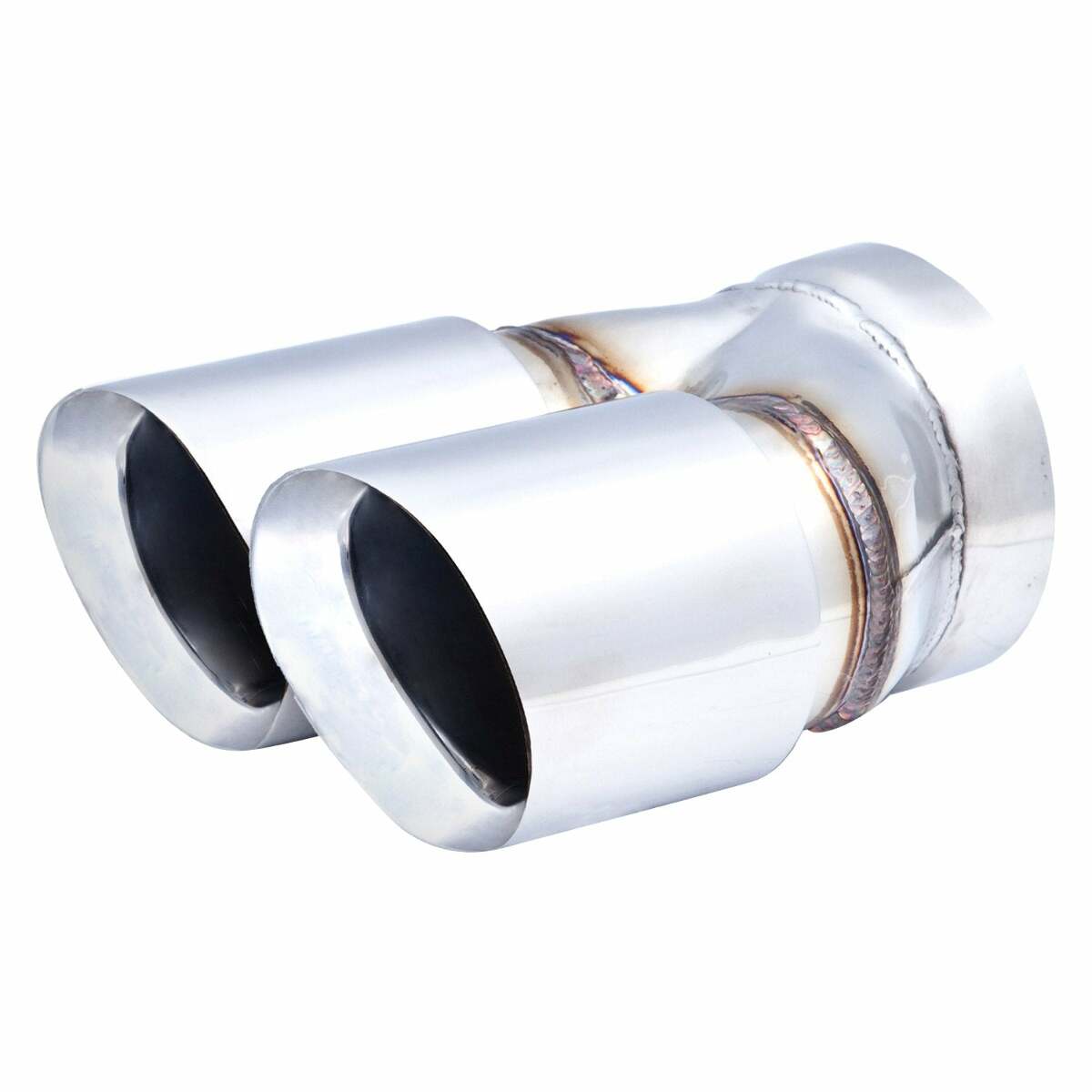 XFORCE Exhaust TY-AW35-63 - SS Round Angle Cut Weld-On Dual Exhaust Tip