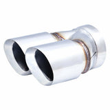 XFORCE Exhaust TY-AW35-63 - SS Round Angle Cut Weld-On Dual Exhaust Tip