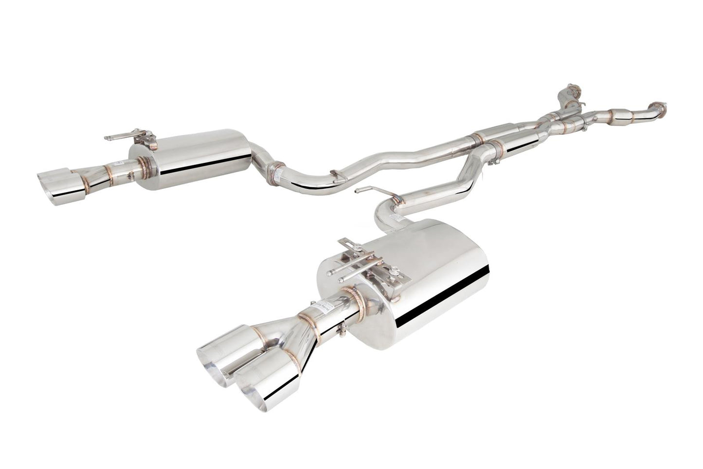 XFORCE Exhaust ES-VF73-CBS - 304 SS Cat-Back Exhaust System with Quad Rear Exit