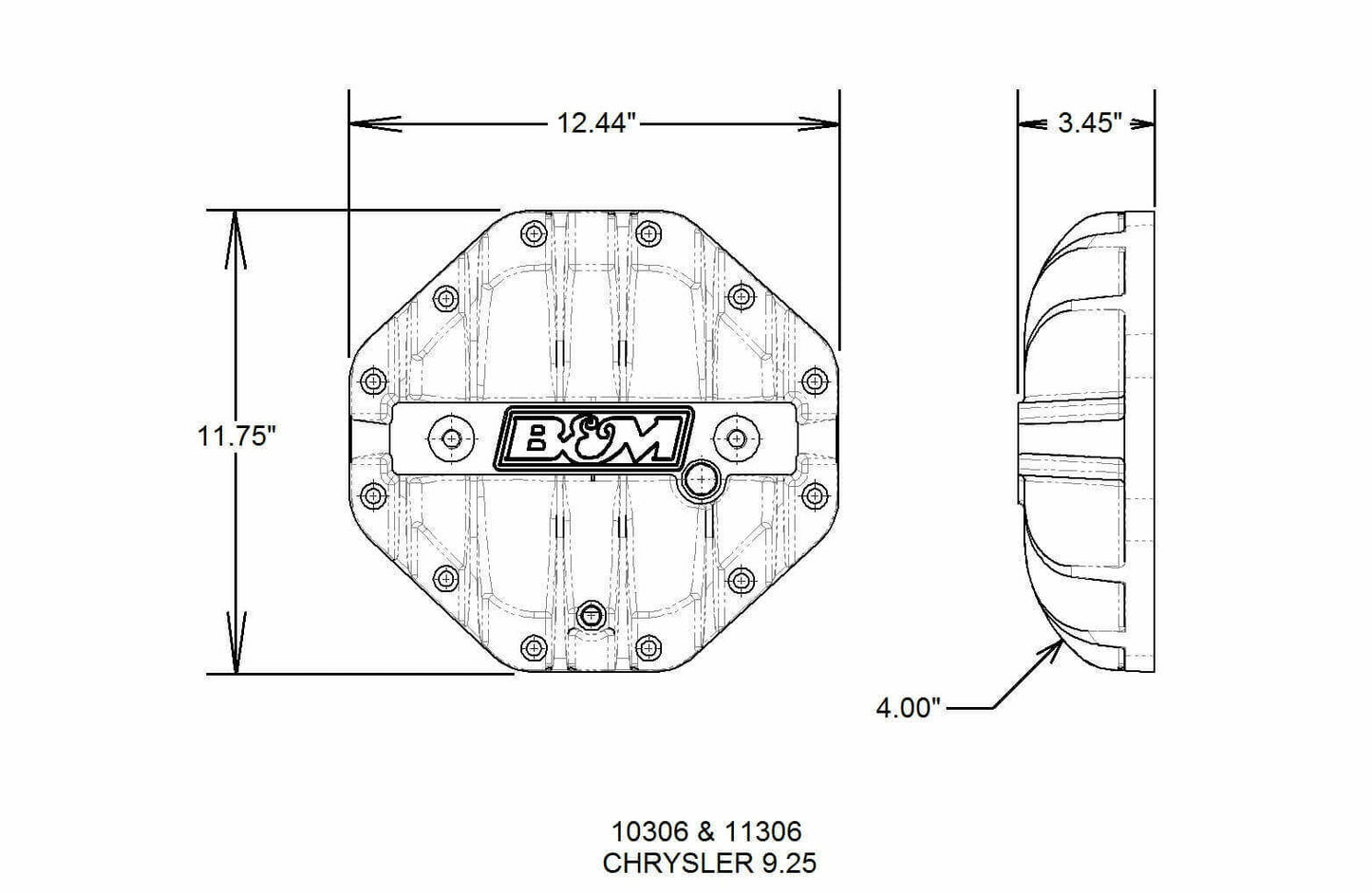 B&M Hi-Tek Aluminum Differential Cover for Chrysler 9.25-inch - 10306