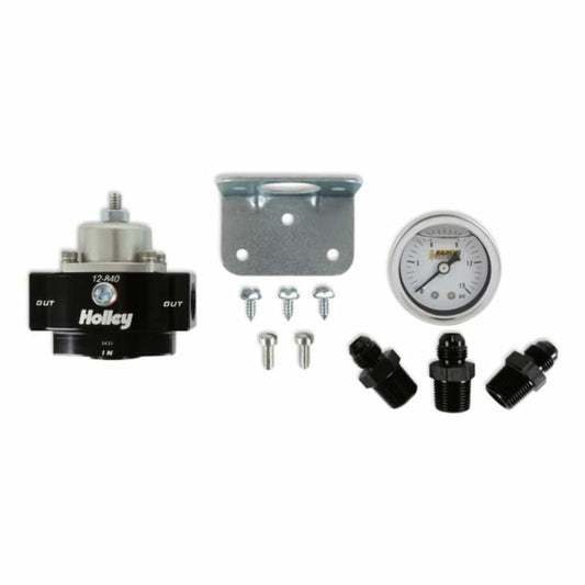 Billet Bypass Fuel Pressure Regulator Kit 4.5-9 Psi W/Fittings & Gauge-12-840KIT