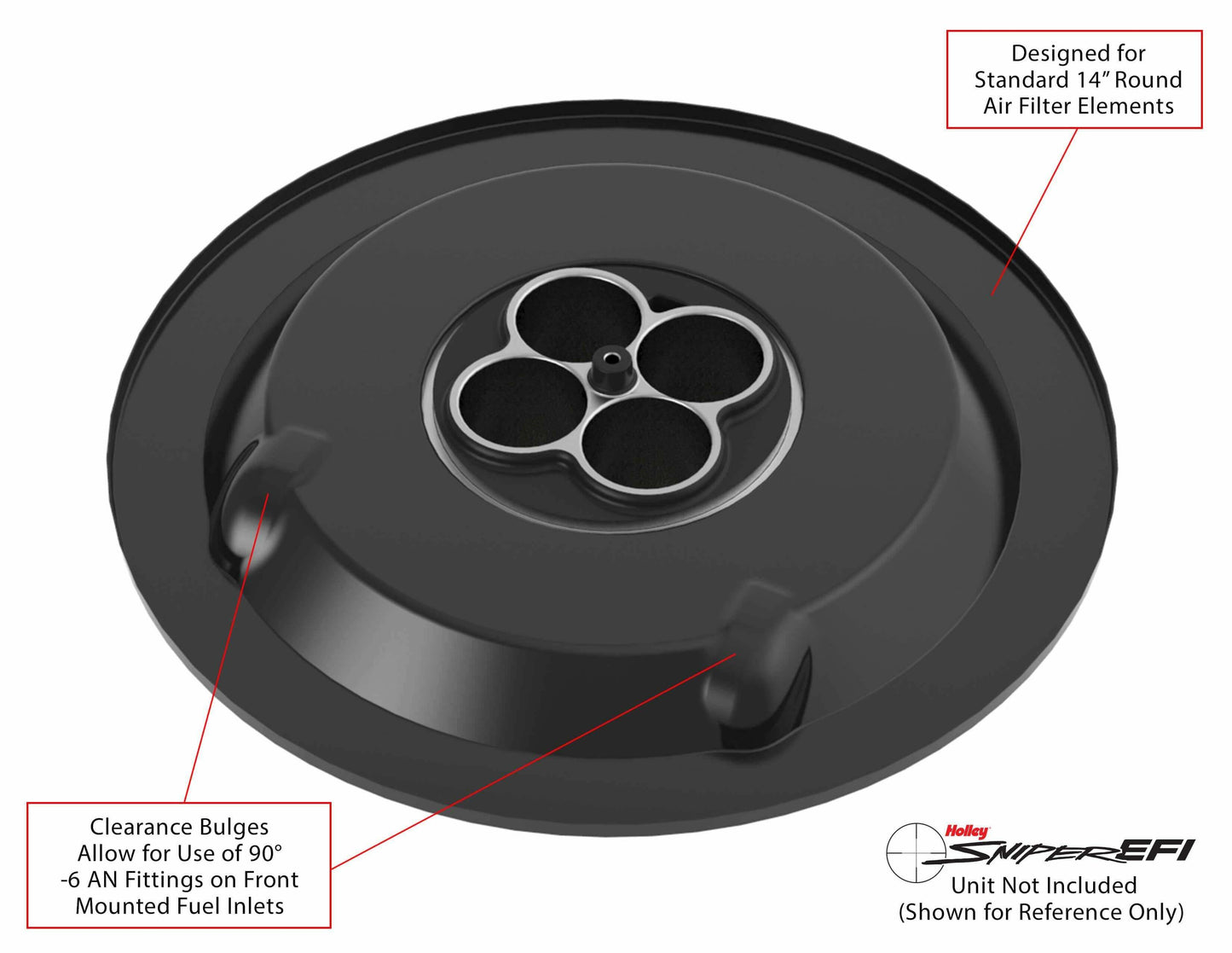 Sniper Air Cleaner Assembly, 14 x 3 - Black Finish - 120-531