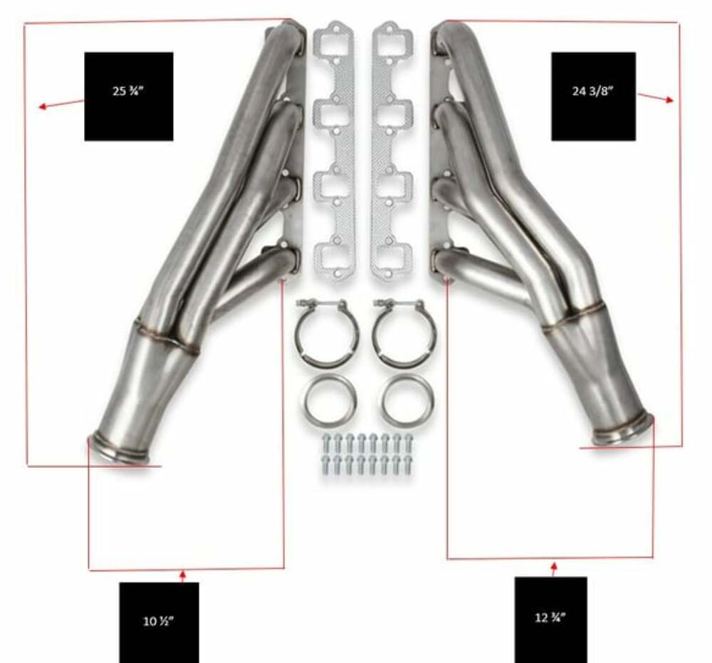 Flowtech Small Block Ford Turbo Headers - Natural 304 Stainless Steel  -12167FLT