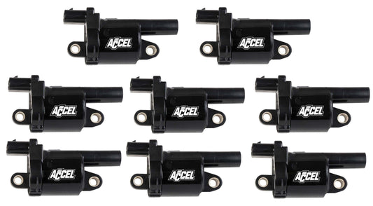 ACCEL Gen V GM Coils, 2014 and Up, Black, Round, black, 8-Pack - 140080-8