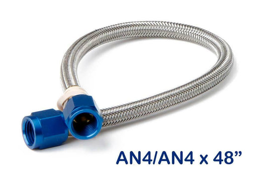 NOS Stainless Steel Braided Hose -4AN 4-foot Blue - 15250NOS