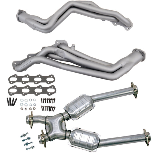 Fits 1999-2004 Mustang  1-5/8 Tube Headers, Short Mid X Pipe w/Converter-15332